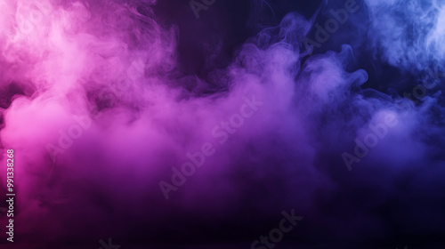 Black and Purple Smoke Blending on a Mystical Stage