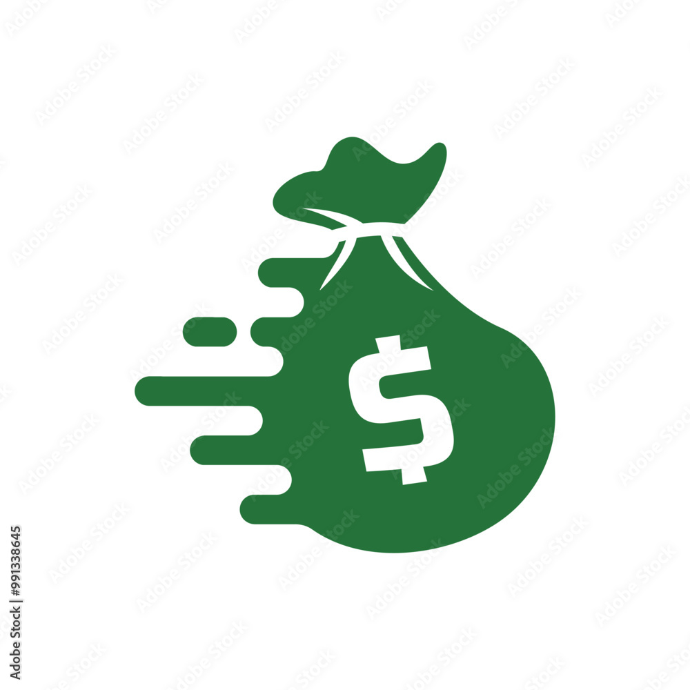 Fast Money bag, Money bag dollar logo. Fast Money bag, Money bag dollar logo.