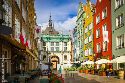 City of Gdansk - Old town with the beautiful buildings and streets