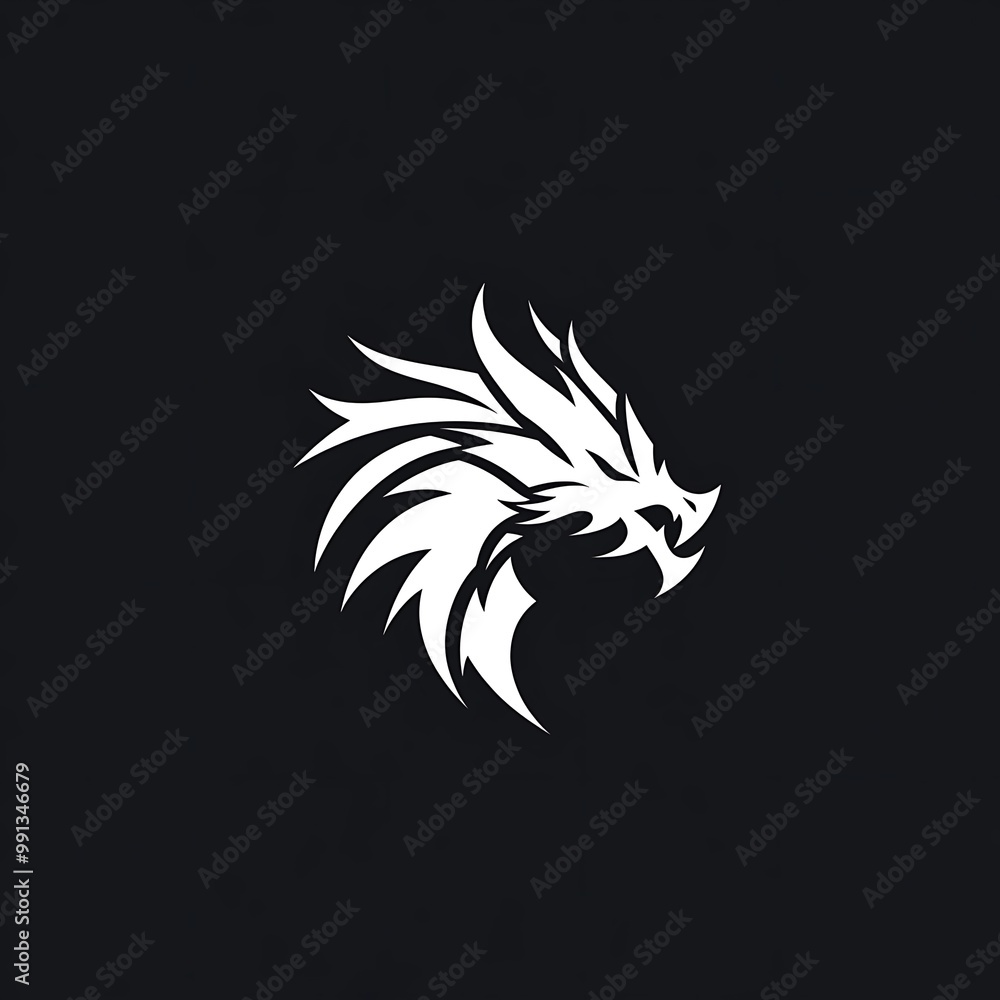 Fototapeta premium Minimalist Dragon Head Logo