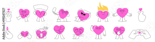 heart stickers that depict human emotions, including the popular finger heart gesture, a symbol of love, respect, and affection.