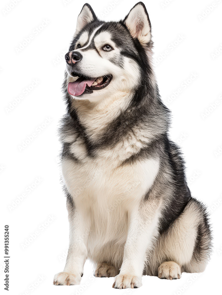 Joyful Alaskan Malamute Dog on Isolated Background Joyful Alaskan Malamute Dog on Isolated Background
