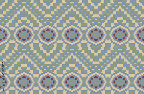 Handicraft Abstract Geometric Pattern Wallpaperfolk Embroidery, Aztec Geometric Ornament Print. Design for Carpet, Wallpaper, Clothing, Wrapping, Fabric