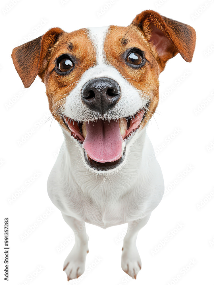 Joyful Jack Russell Terrier on Isolated Background Joyful Jack Russell Terrier on Isolated Background