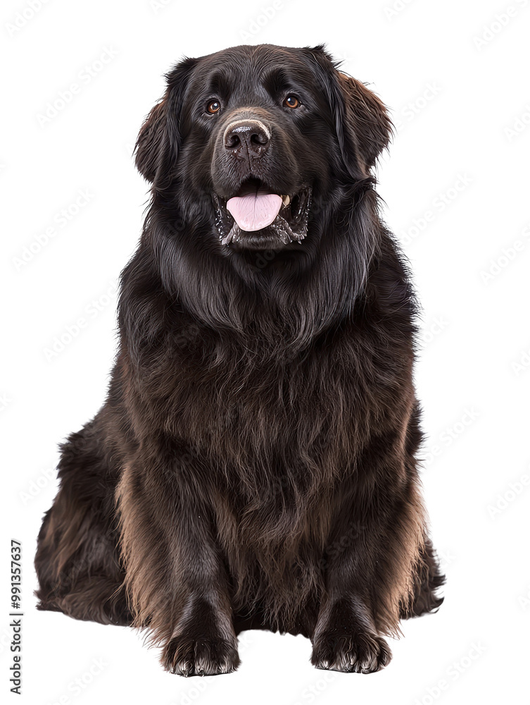 Joyful Newfoundland Dog in Full Body Portrait Joyful Newfoundland Dog in Full Body Portrait