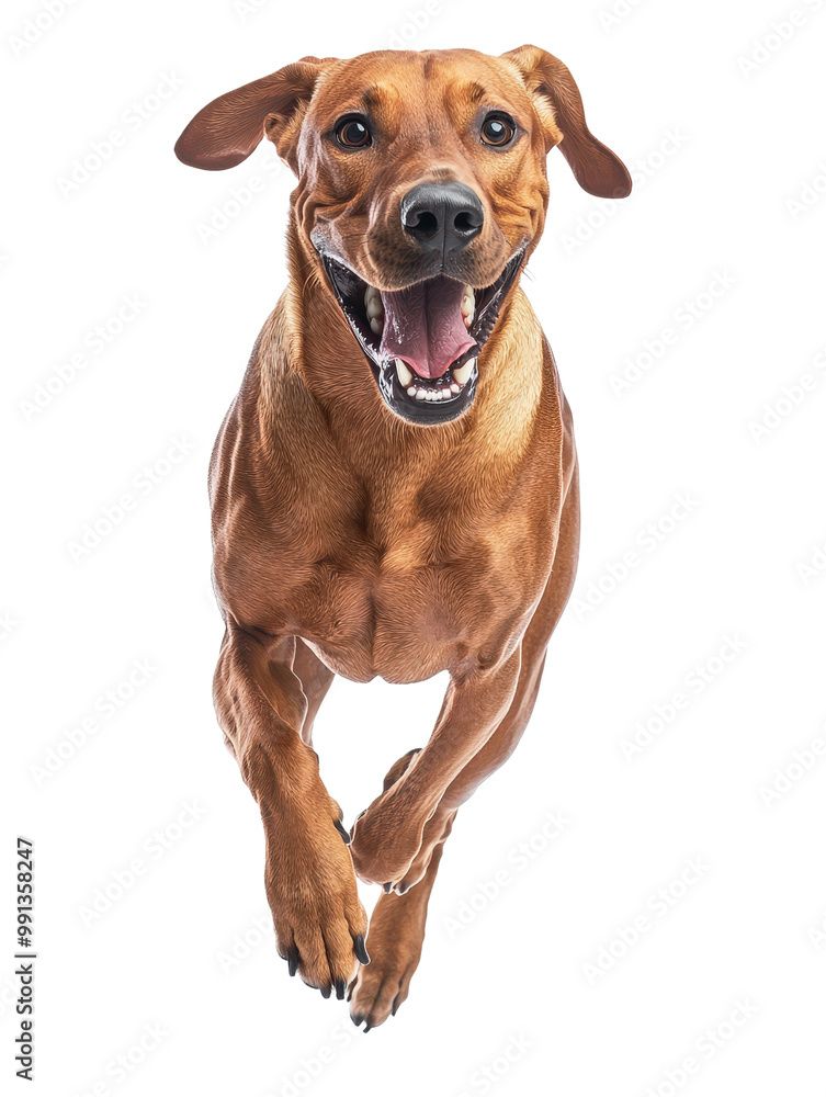 Joyful Rhodesian Ridgeback Dog in Full Body Shot Joyful Rhodesian Ridgeback Dog in Full Body Shot