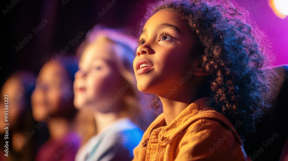 Joyful Children Watching a Performance Joyful Children Watching a Performance