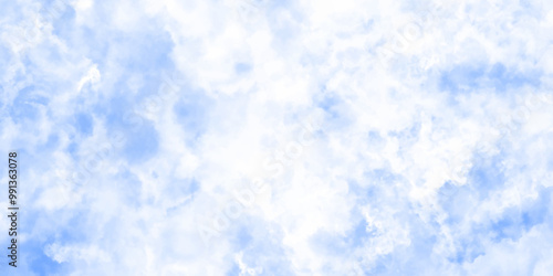 blue sky with Textured cloud, Abstract blue isolated on white background. Inspiring Views of Fluffy Clouds Blue Sky Background. Bright and enjoy with the sky refreshing Clearing day and Good weather.	