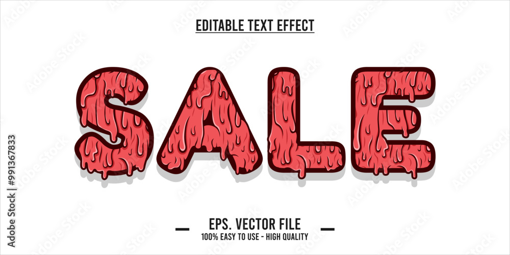 sale text effect template with editable 3d style font effect. eps ...