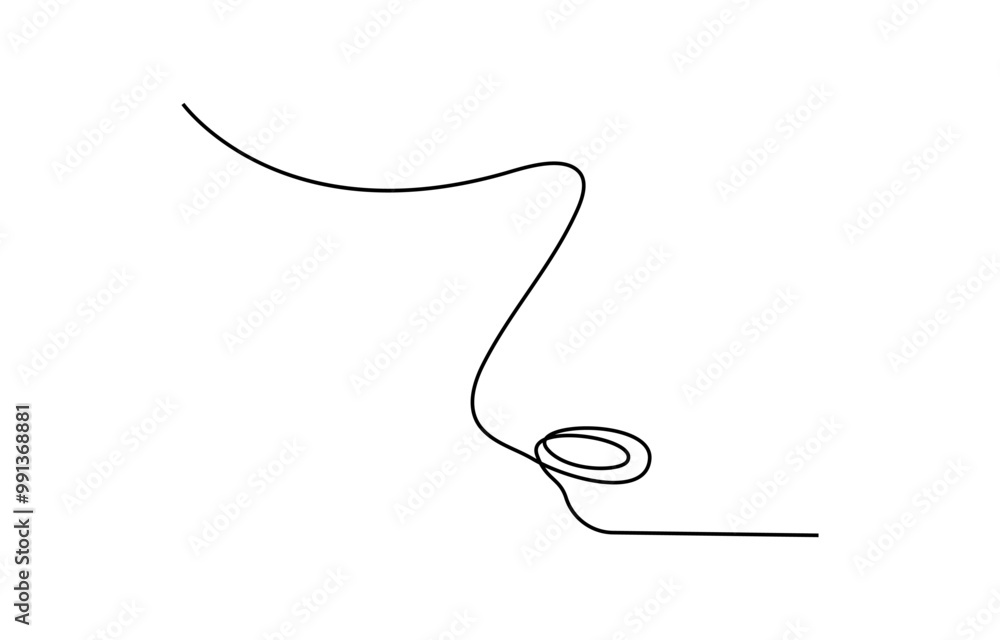 Obraz premium Hand drawn human sense organs vector, Human Nose one line drawing, Parts of the face nose drawn in one continuous line 