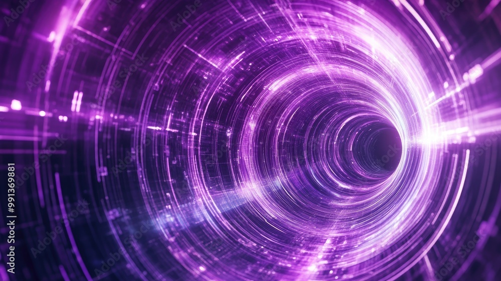 Futuristic digital tunnel frame featuring magical purple energy lines and a high tech force field Abstract design concept Futuristic digital tunnel frame featuring magical purple energy lines and a high tech force field Abstract design concept