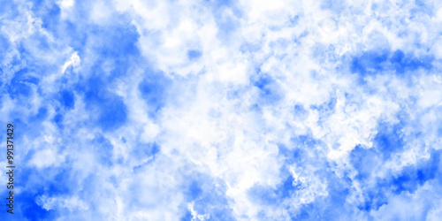 blue sky with Textured cloud, Abstract blue isolated on white background. Inspiring Views of Fluffy Clouds Blue Sky Background. Bright and enjoy with the sky refreshing Clearing day and Good weather.	