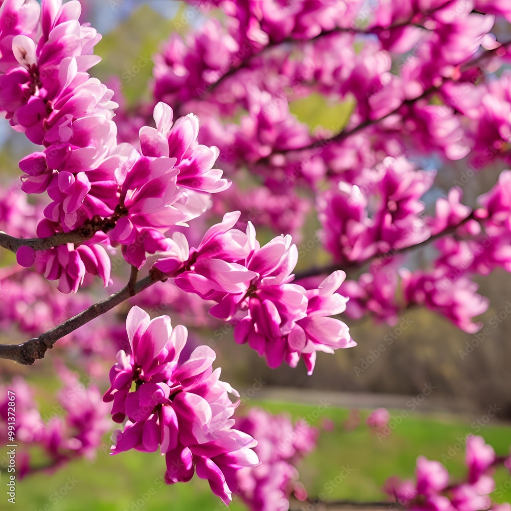 Fototapeta premium Vibrant Eastern Redbud Blossoms 