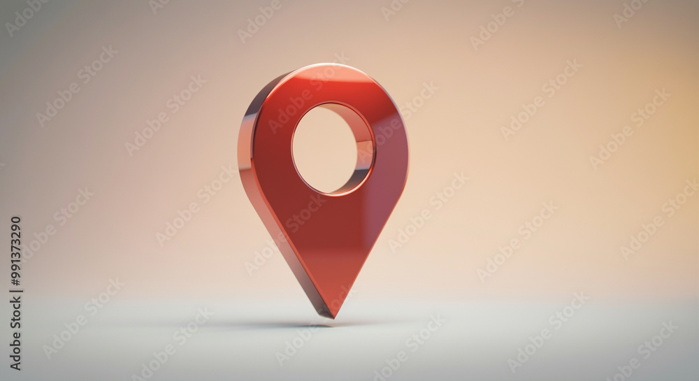 Location pin in 3D design with vibrant color representing navigation and map markers Location pin in 3D design with vibrant color representing navigation and map markers