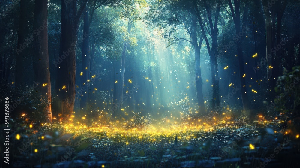 Enchanted Forest with Fireflies Enchanted Forest with Fireflies