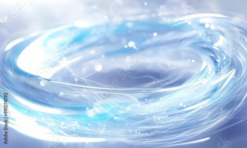 Mesmerizing dance of light halos swirling in an ethereal blue atmosphere at twilight