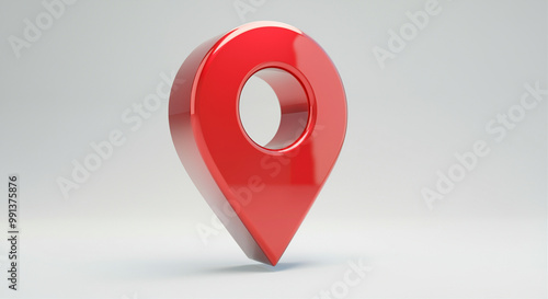 Map pin location marker icon with red color design for digital applications and map services