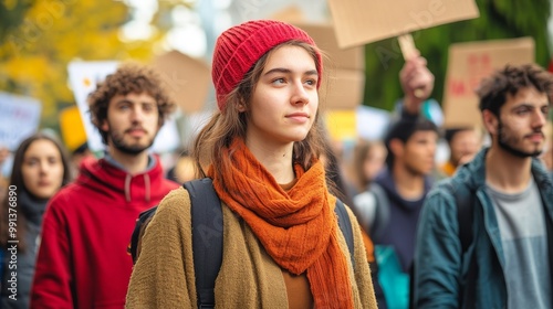 Diverse Young Activists Unite in Peaceful Protest for Social Justice