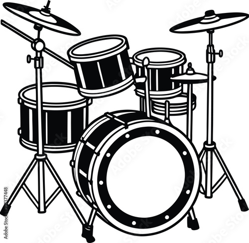 drum set silhouette vector art