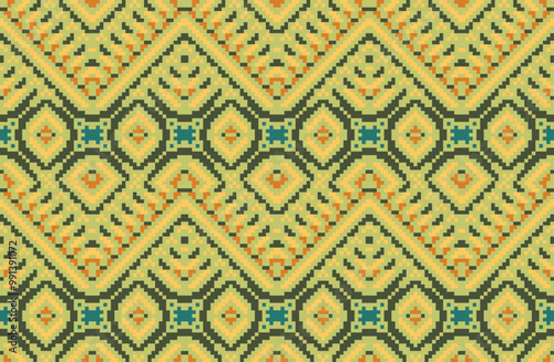 Square Geometric Pattern Wallpaperfolk Embroidery, Aztec Geometric Ornament Print. Design for Carpet, Wallpaper, Clothing, Wrapping, Fabric