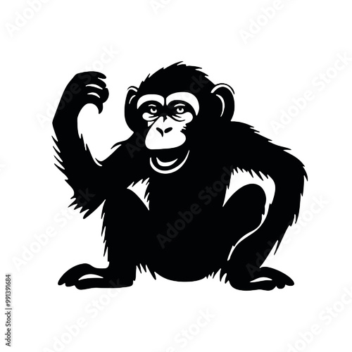 monkey  silhouette vector illustration  transparent background photo