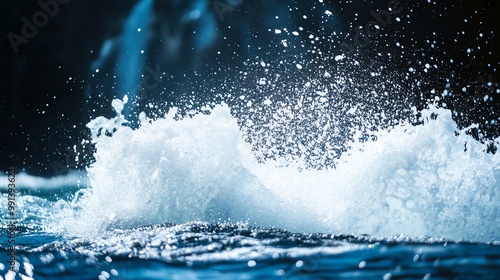 Wallpaper Mural Dynamic water splash creating mesmerizing droplets against a dark backdrop, showcasing the beauty of nature's movement. Torontodigital.ca