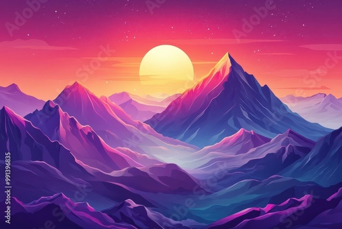 A Sunset Over Purple Mountains