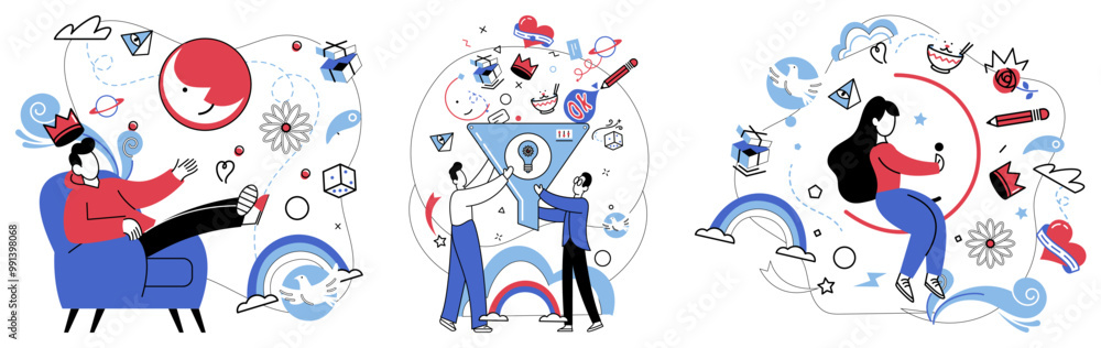 Mental processing vector illustration. Mental health is orchestra where instruments thought are tuned through processing Progress is bridge constructed by careful hands mental processing and analysis Mental processing vector illustration. Mental health is orchestra where instruments thought are tuned through processing Progress is bridge constructed by careful hands mental processing and analysis