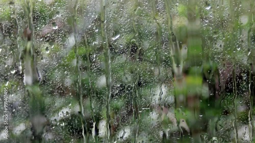 rain on the window glass