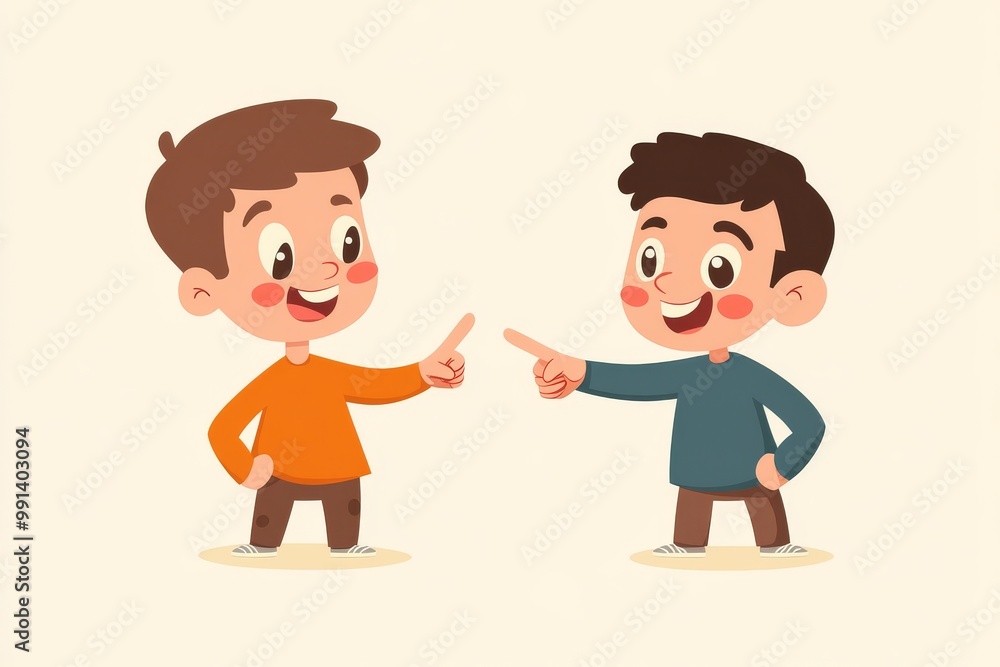 Playful Flat Vector Illustration of Characters with Funny Expressions Playful Flat Vector Illustration of Characters with Funny Expressions