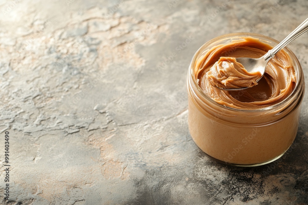 Bright Kitchen Countertop Featuring a Jar of Peanut Butter Bright Kitchen Countertop Featuring a Jar of Peanut Butter