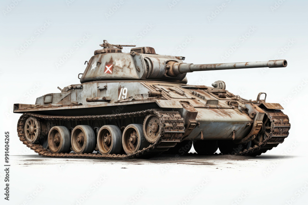 World War II Tank: A weathered and battle-scarred Panzer IV tank, a symbol of military might and historical conflict. World War II Tank: A weathered and battle-scarred Panzer IV tank, a symbol of military might and historical conflict.