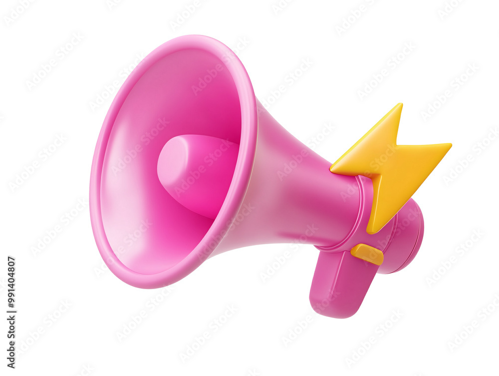 a pink megaphone with lightning bolt a pink megaphone with lightning bolt