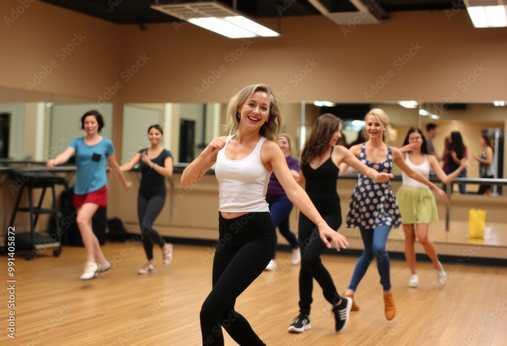 Taking a dance class Learning new moves and having fun dancing Taking a dance class Learning new moves and having fun dancing