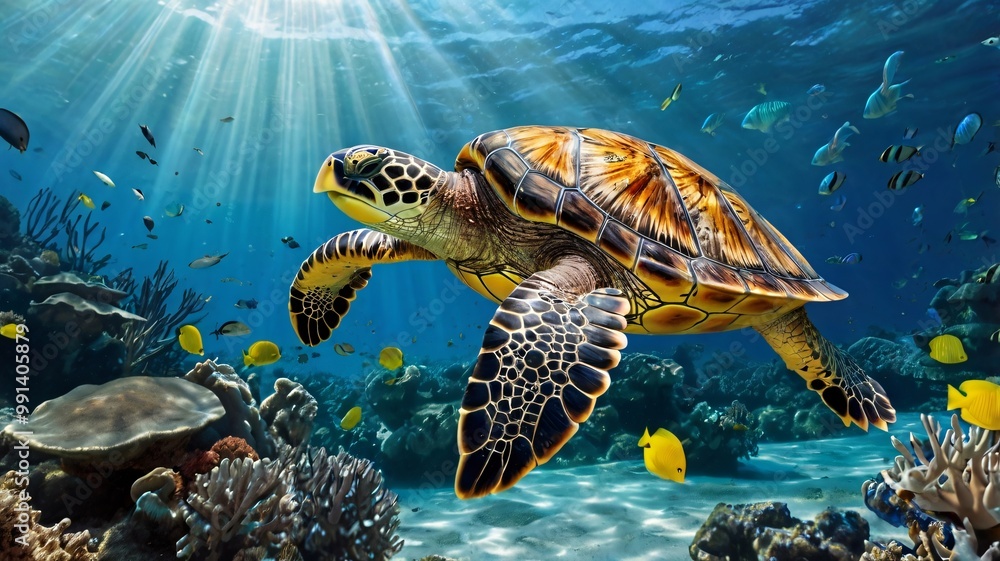 Obraz premium Ancient sea turtle