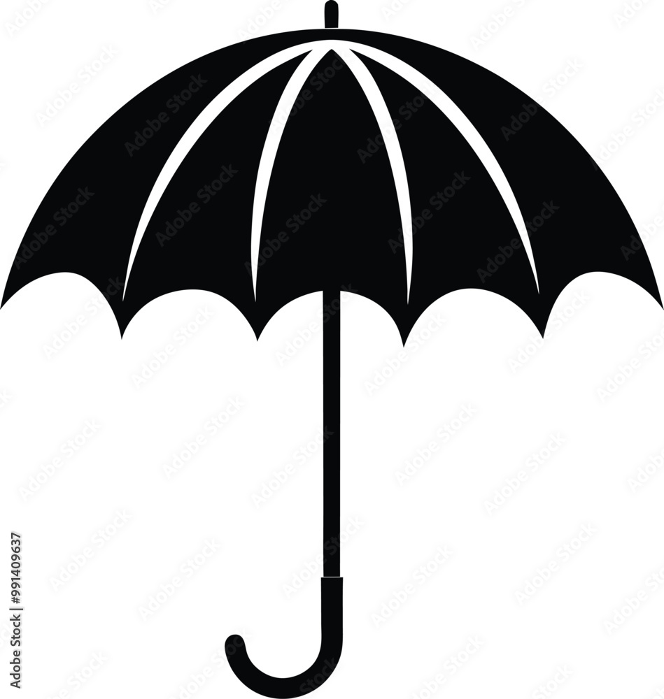 An Umbrella silhouette vector art and modern icon with black color illustration design with no background for any peoples helpness. An Umbrella silhouette vector art and modern icon with black color illustration design with no background for any peoples helpness.