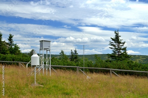 meteorological weather station at the  top of mountains