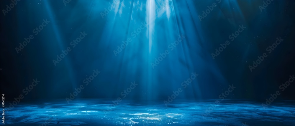 Fototapeta premium Ethereal Light Rays in Deep Blue Water