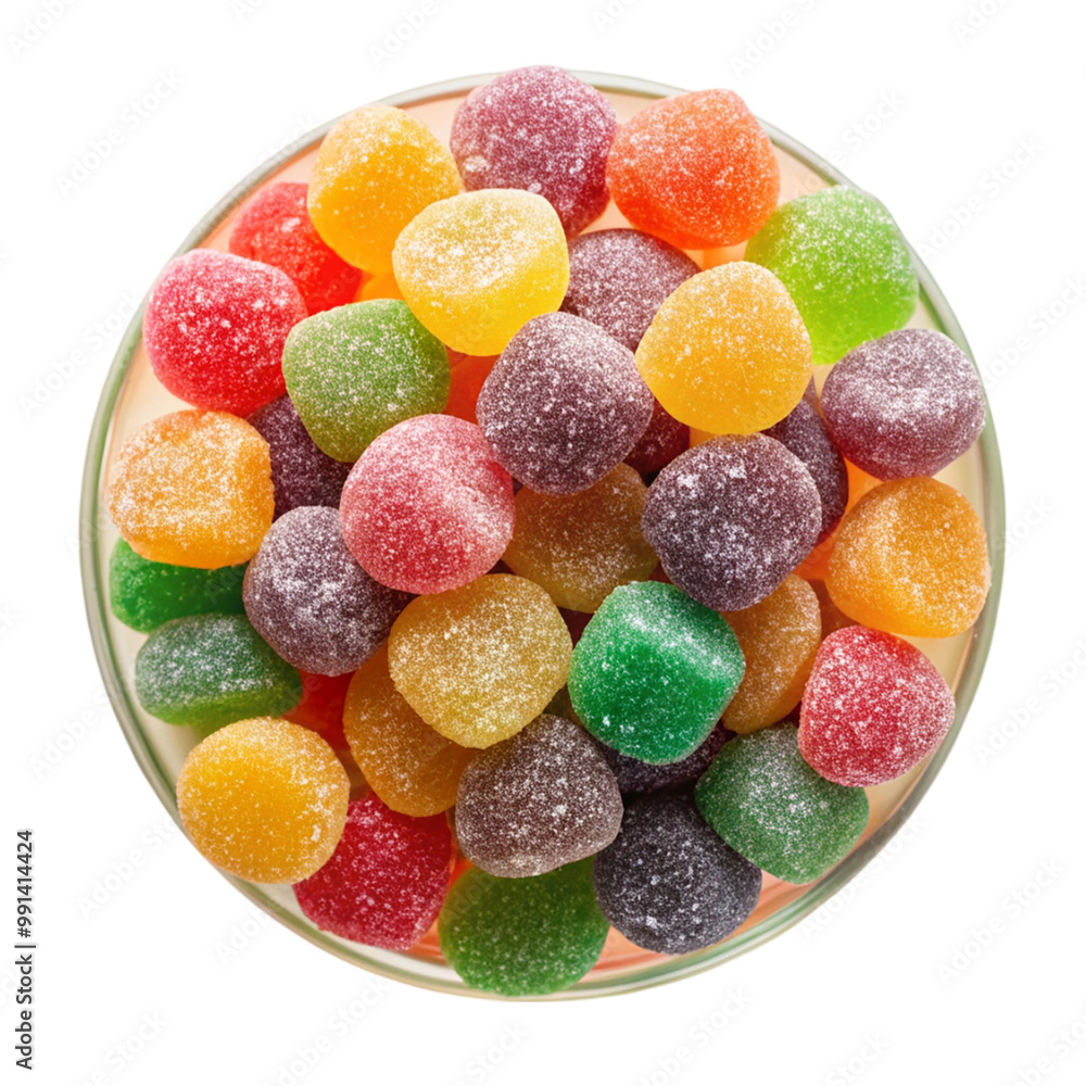 Colorful jelly candies top view Isolated on transparent background. Colorful jelly candies top view Isolated on transparent background.