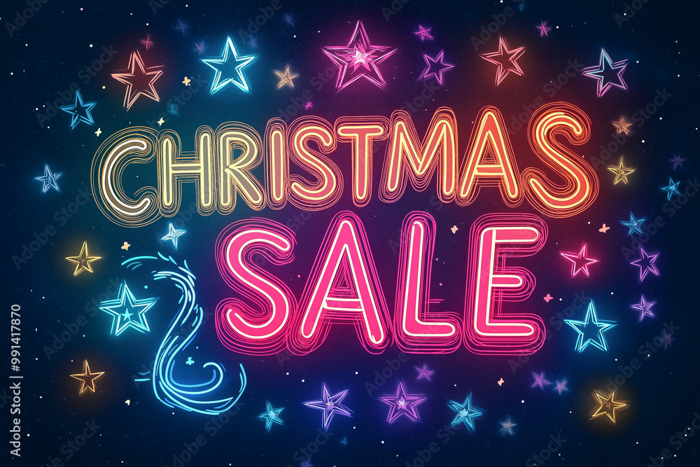Fototapeta premium Neon illustration of the 