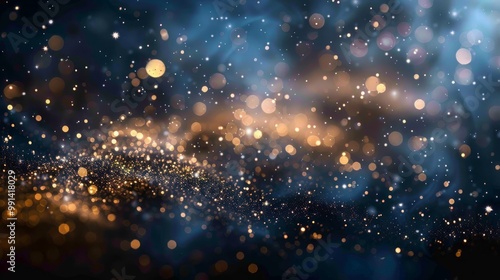 Christmas background. Powder PNG. Magic shining dust. Fine, shiny dust bokeh particles fall off slightly. Fantastic shimmer effect. 