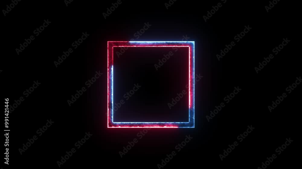 Square shape symbol icon glow neon fire symbol animation Square shape symbol icon glow neon fire symbol animation