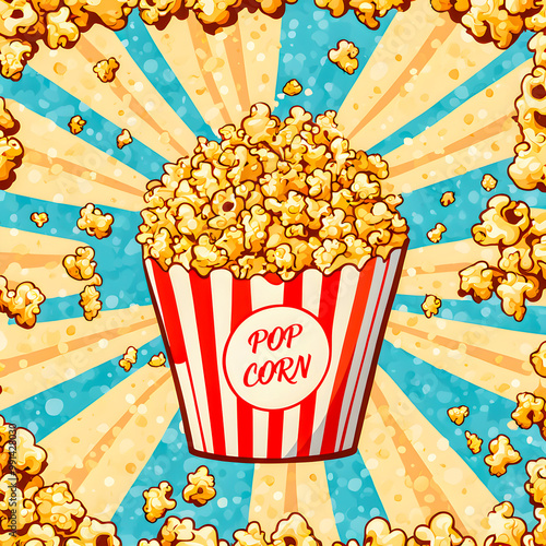 Wallpaper Mural Illustration of popcorn on the abstract background. Torontodigital.ca