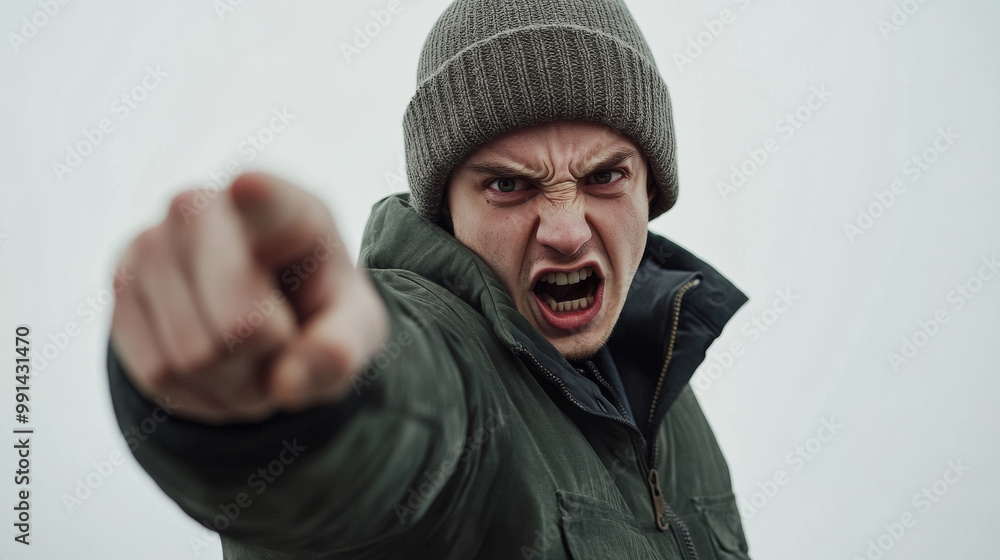 Man Intense Argument with Aggressive Gestures Man Intense Argument with Aggressive Gestures