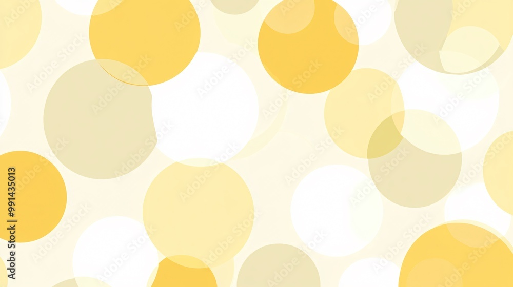 Abstract background with overlapping circles in yellow, white, and beige colors. Abstract background with overlapping circles in yellow, white, and beige colors.