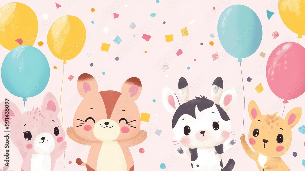Celebration with Cute Animal Friends Celebration with Cute Animal Friends