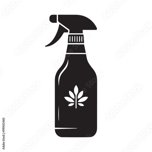 Spray bottle vector silhouette. Spray bottle logo, icon. Spray bottle silhouette black and white.