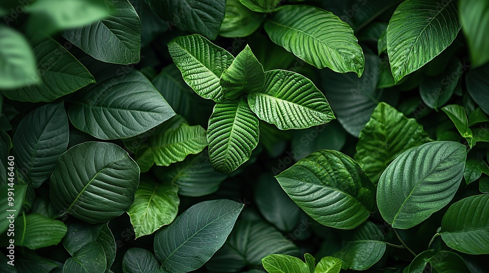 Lush green leaves background texture. Lush green leaves background texture.