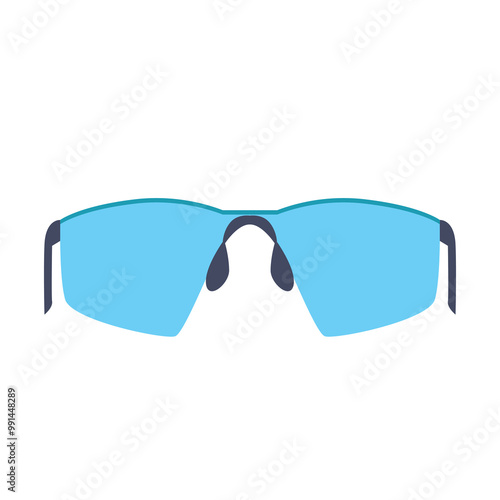 Cycling sunglasses in flat design. Protection eyes sport goggles for biking. Vector illustration isolated.