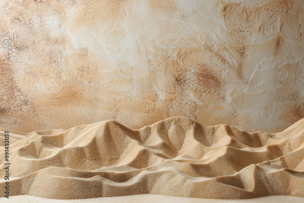 Obraz premium Abstract sand background on a table, with empty space for text.